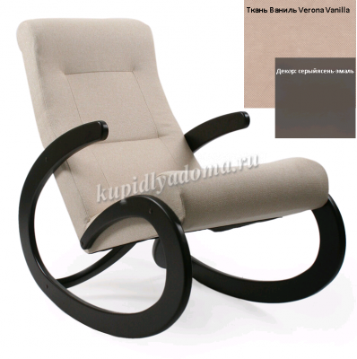 Кресло-качалка Неаполь Модель 1 (Серый ясень-эмаль/Ткань Ваниль Verona Vanilla)
