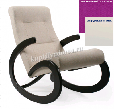 Кресло-качалка Неаполь Модель 1 (Дуб шампань-эмаль/Ткань Фиолетовый Verona Cyklam)