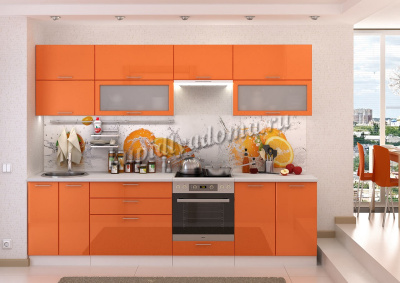 Шкаф нижний ШН2Я 500 Кухня Ксения (Оранжевый глянец)