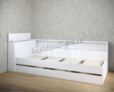Кровать Ксения 1.2 с настилом без прикроватного блока (Белый)