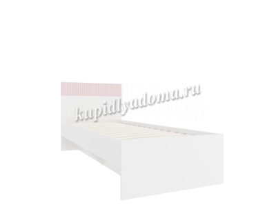 Кровать Алиса 800*2000 с ортопедическим основанием 332.01 исп.2 (Белый/Розовый)