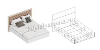 Кровать Жасмин 1.2 с настилом (Дуб баррик/Белый лофт)