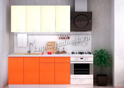 Шкаф нижний ШН2Я 500 Кухня Ксения (Оранжевый глянец)